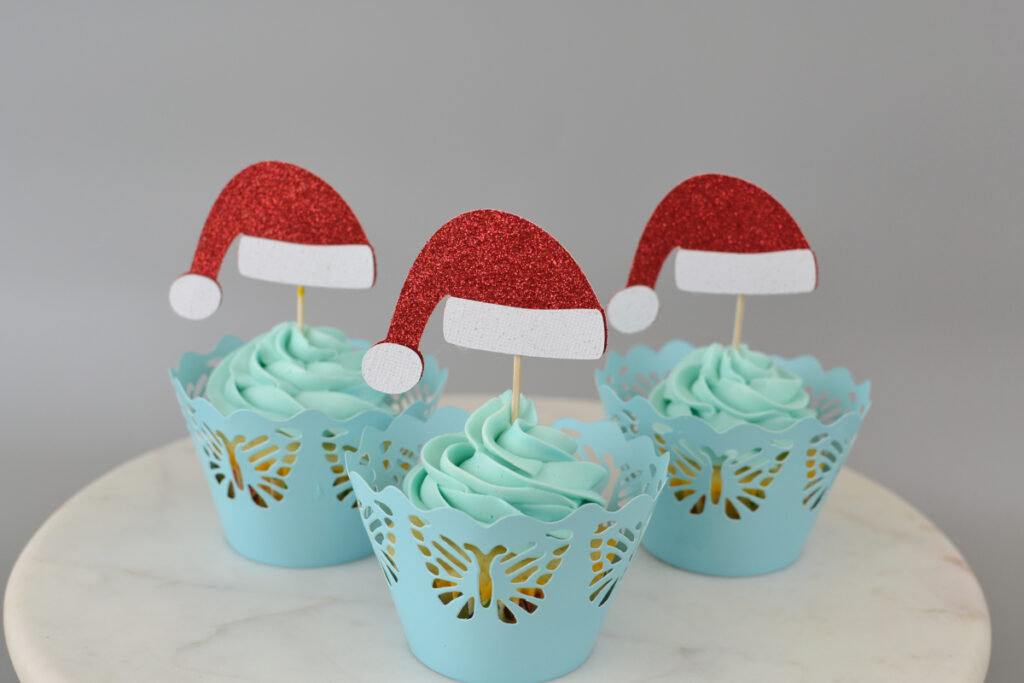 12 Santa Hat Cupcake Toppers Edible Perfections