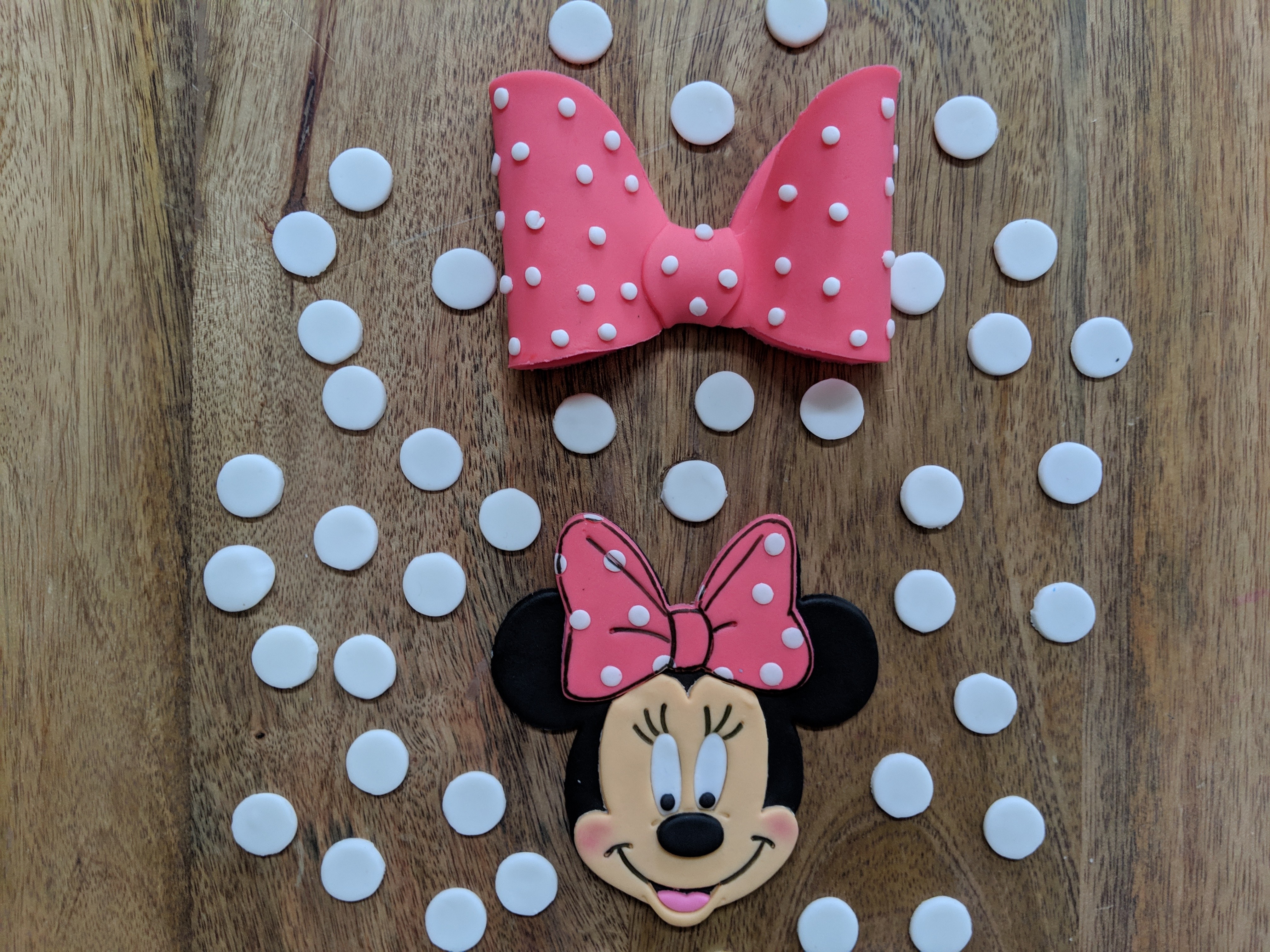 Disney Minnie Mouse Red White Polka Dots Edible Cake Topper Image ABPID09146