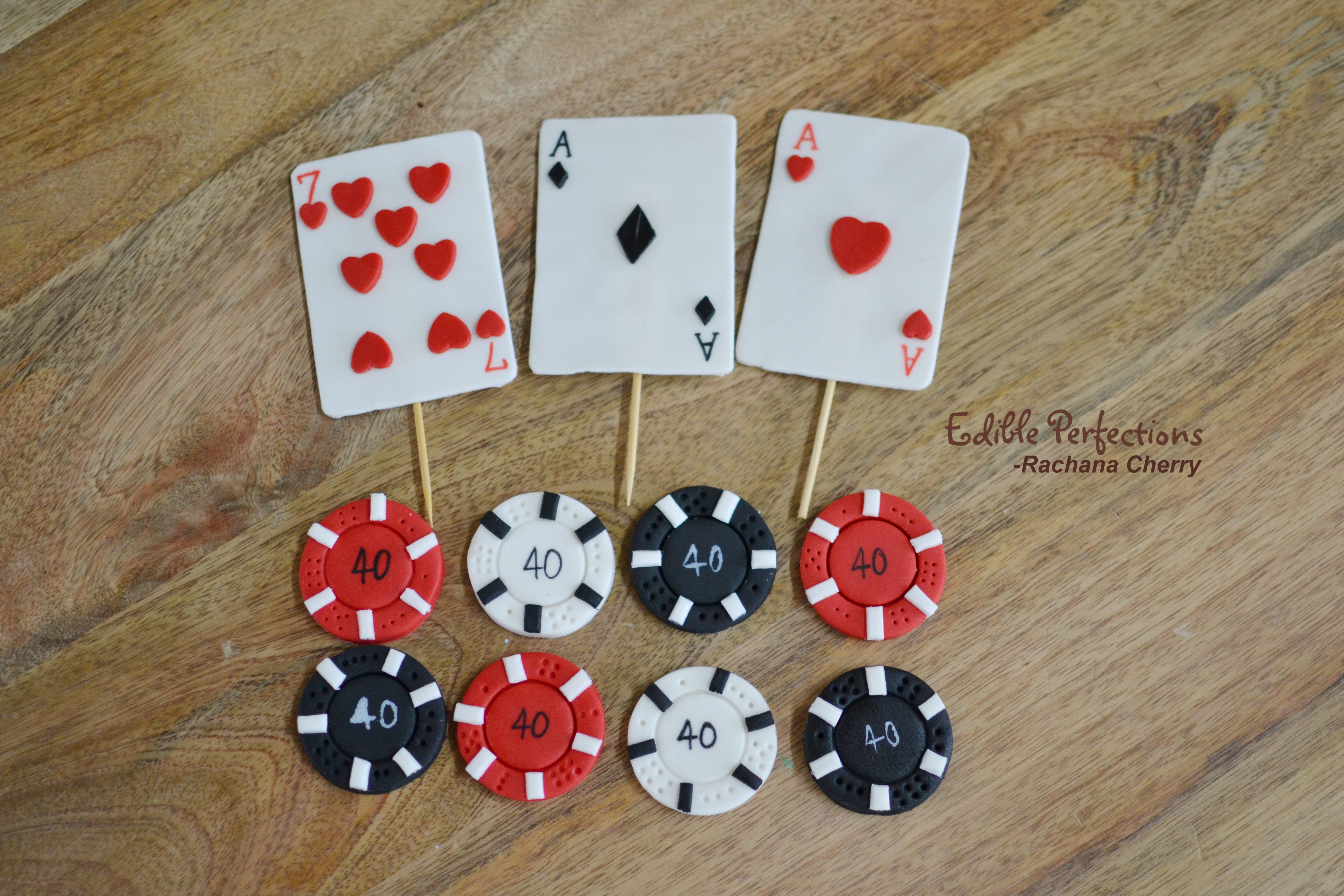 Casino theme cake toppers - Edible Perfections
