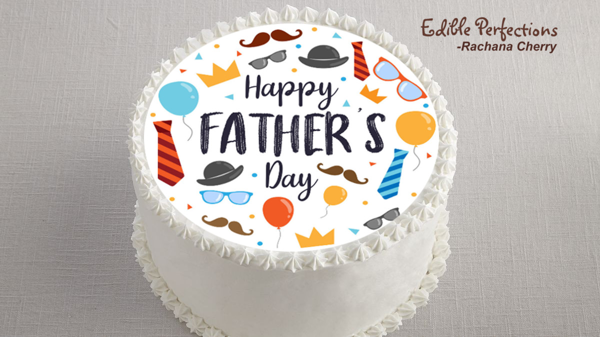 Edible Father's Day Cake Decorations, Happy Father's Day, Cupcake