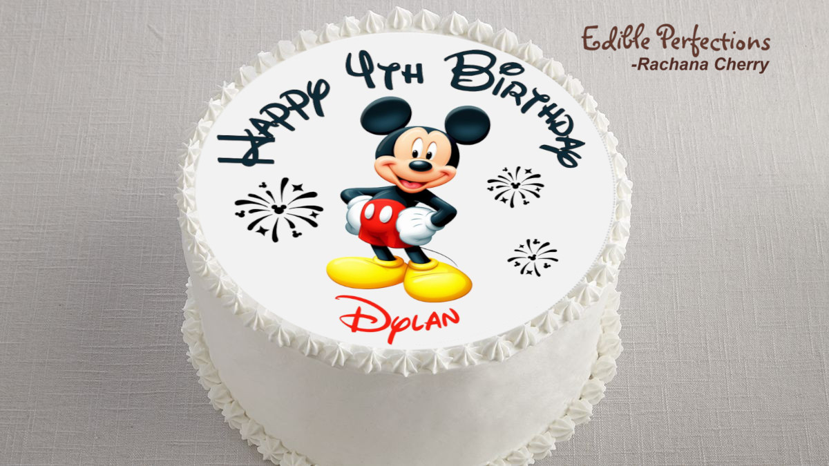 Mickey Mouse Edible Cake Party Image Topper Decoration