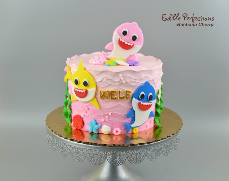 Pink Baby Shark Cake 3 - Edible Perfections