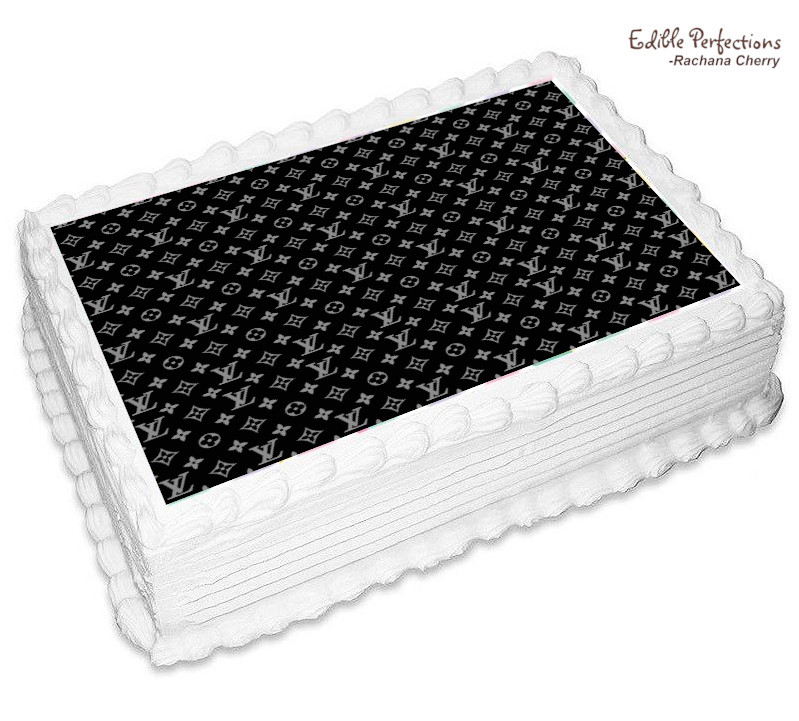 Louis Vuitton LV White Black Edible Cake Toppers – Cakecery