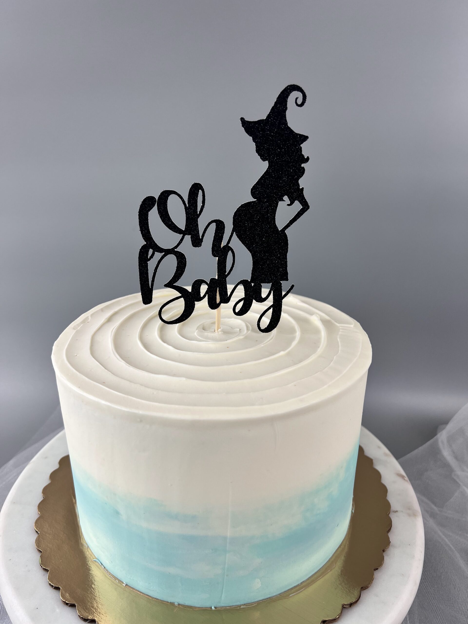 Halloween Baby Shower Cake topper, Pregnant Witch cake topper - Edible  Perfections