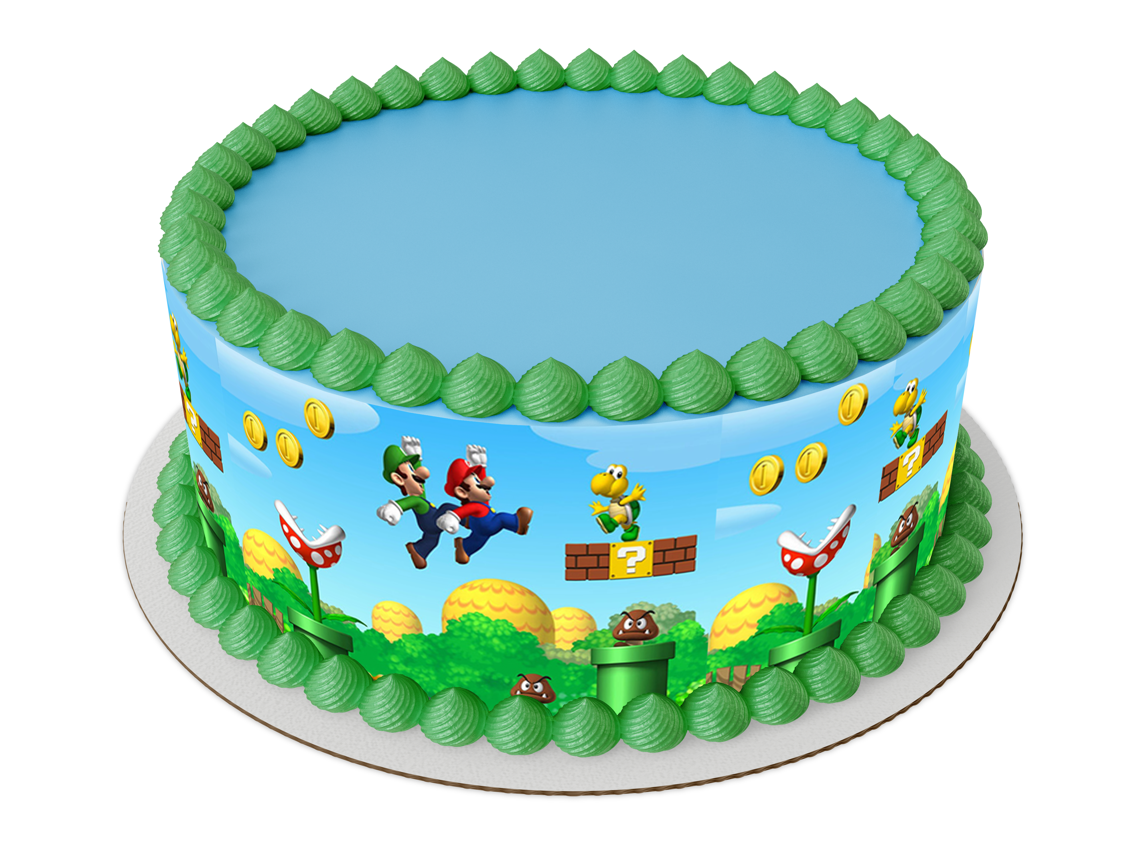 Super Mario Birthday Cake Topper Personalised Edible Icing Circle